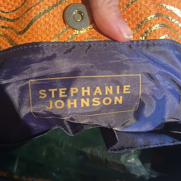Stephanie Johnson Vibrant Orange and Gold Tote - Picture 4 of 5